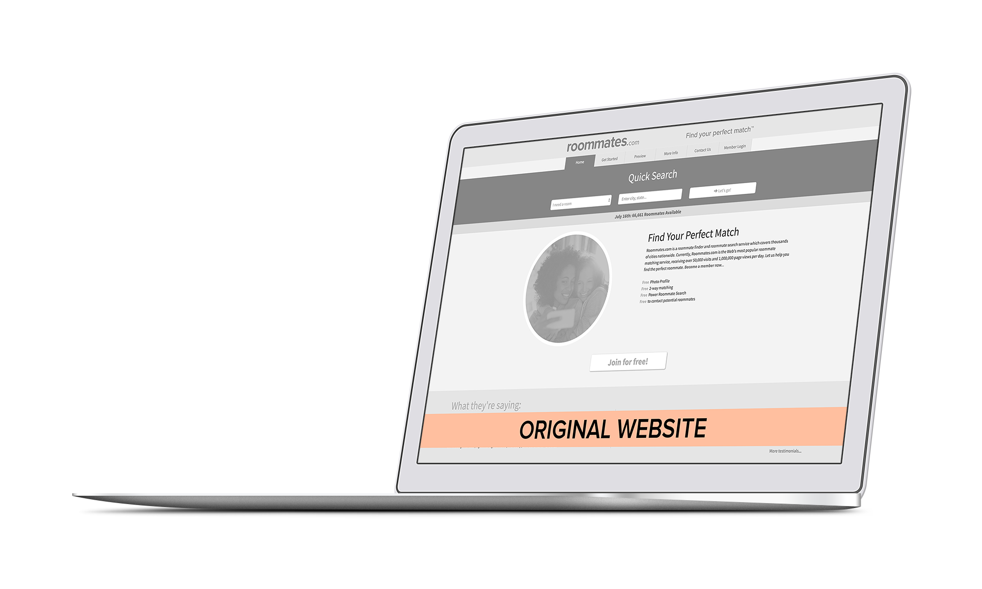 Roommates.com original website