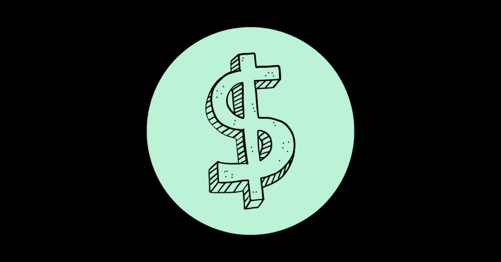 black babkgorund with green money sign
